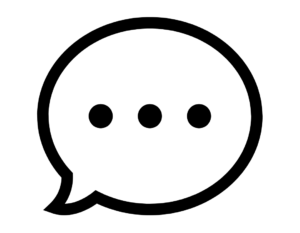 Chat bubble icon with three dots
